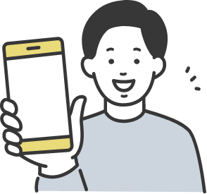 スマホを持つ男性のアイコン