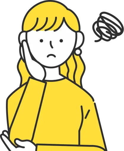 悩んでいる女性のアイコン